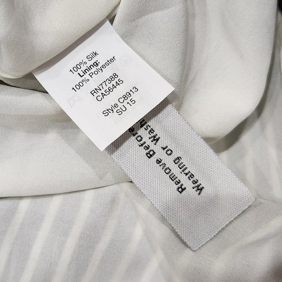 Madewell Black/White Silk Striped Drawstring Tie at Waist dress 6 - Picture 6 of 7